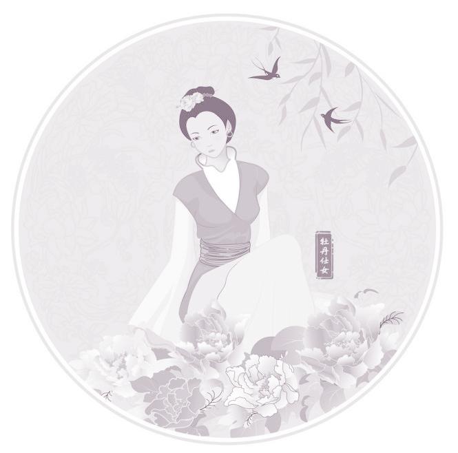 牡丹仕女