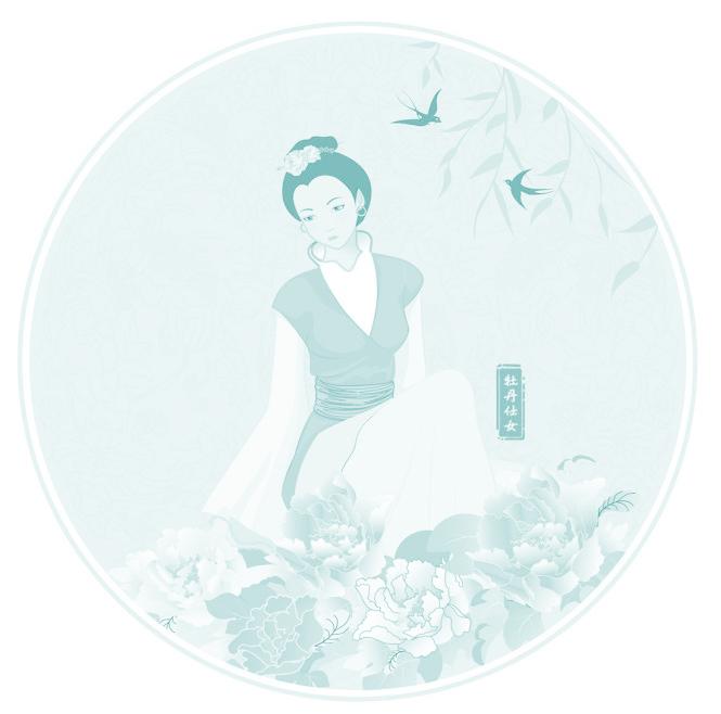 牡丹仕女